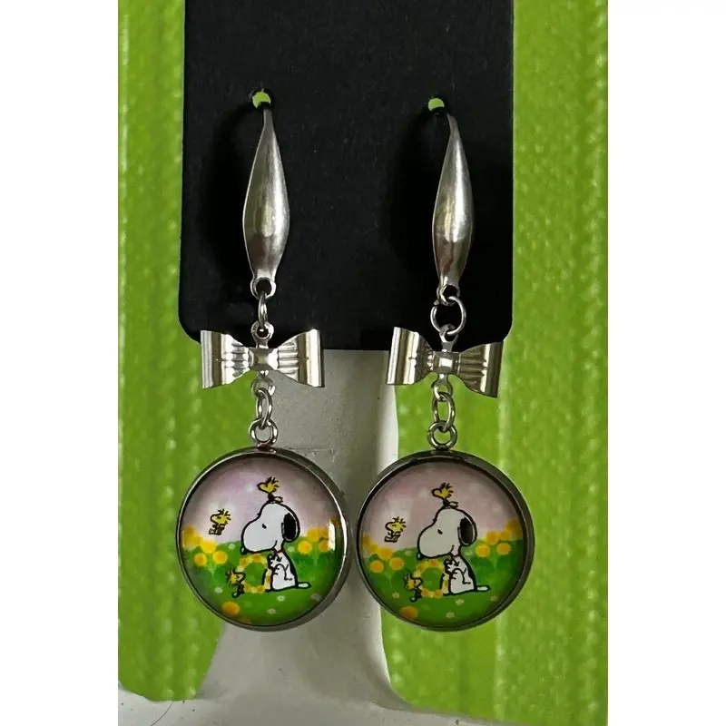 Boucle d'oreilles - Cabochon Snoopy