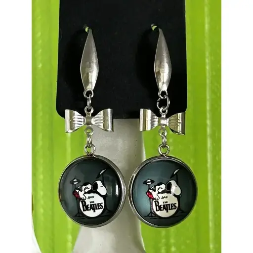 Boucle d'oreilles - Cabochon Snoopy