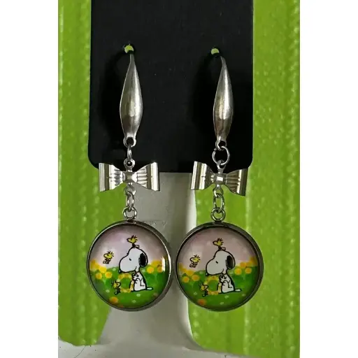 Boucle d'oreilles - Cabochon Snoopy