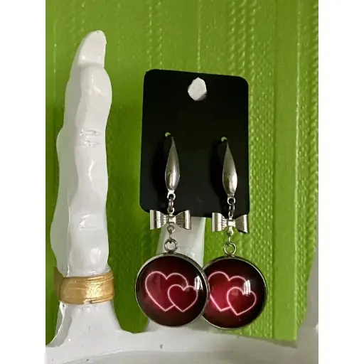Boucle d'oreilles - Cabochon Cœur